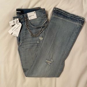 NWT Express Cropped Bell Flare High Rise Jeans
